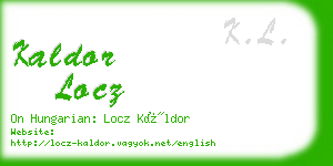 kaldor locz business card